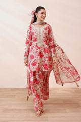 3PC Embroidered Printed Lawn Suit for Women – Summer Collection Unstitched Dress