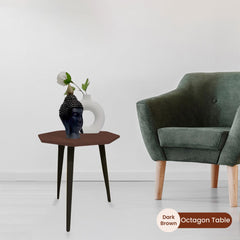 Octagon Coffee Side table (16 Inches Top & 20.5 Inches Height ) with Solid Wooden legs