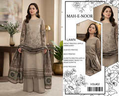 Mah-E-Noor Lawn Fancy 3 Piece Suit
