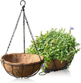 GEP 10″ Flowers Hanging Basket Metal frame coco coir Liner for Outdoor Garden & Home Décor Black
