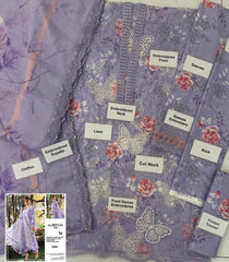 Maria B Butterfly MPT-2901 3 Piece Unstitched Lawn Suit with Embroidered Chiffon Dupatta