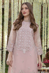Azure Unstitched Replica 2 Piece Organza Suit with Satin Silk Trouser – Heavy Embroidered | Women's Party Wear