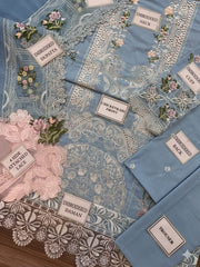 ELAF Chikankari Collection 3 Piece Unstitched Lawn Suit with Khaddi Net Dupatta – Heavy Embroidered
