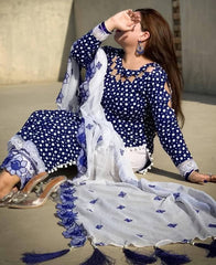 2K26 Heavy Embroidered Lawn 3 Piece Unstitched Suit with Chiffon Dupatta