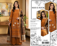 Mah-E-Noor Lawn Fancy 3 Piece Suit