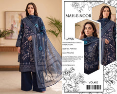 Mah-E-Noor Lawn Fancy 3 Piece Suit
