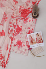 3PC Embroidered Printed Lawn Suit for Women – Summer Collection Unstitched Dress