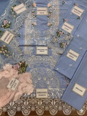 ELAF Chikankari Collection 3 Piece Unstitched Lawn Suit with Khaddi Net Dupatta – Heavy Embroidered