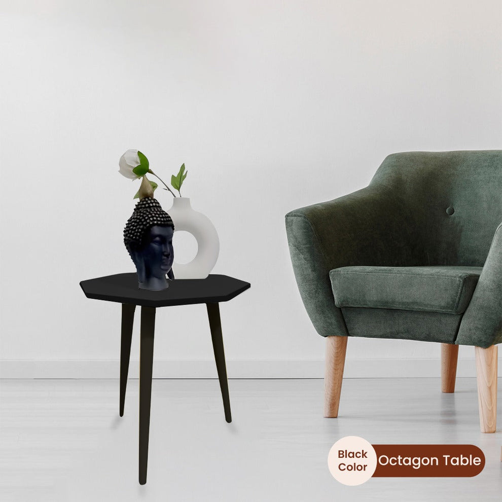 Octagon Coffee Side table (16 Inches Top & 20.5 Inches Height ) with Solid Wooden legs